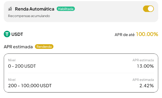 Image showing the WEEX Auto-Earn APR rates